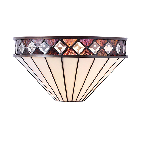 Fargo Tiffany Glass Wall Light In Dark Bronze
