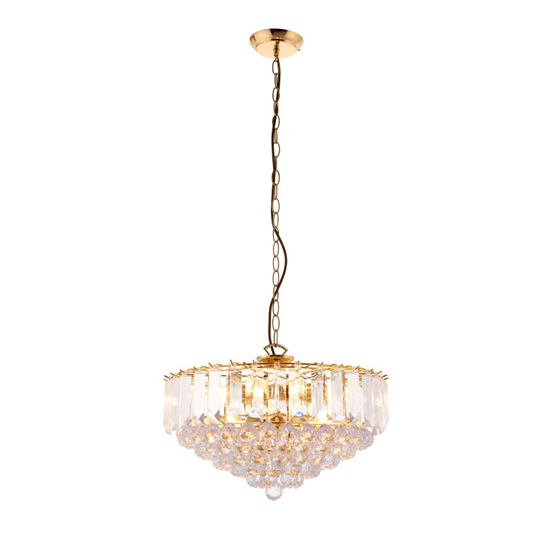 Fargo Wall Hung 6 Pendant Light In Brass