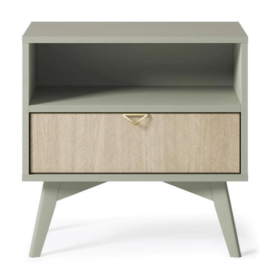 Fargo Wooden Bedside Cabinet With 1 Drawer In Green