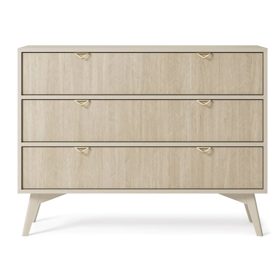 Fargo Wooden Chest Of 3 Drawers In Beige