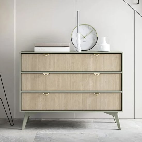 Read more about Fargo wooden chest of 3 drawers in green