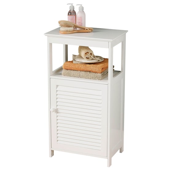 Read more about Fargo wooden floor standing bathroom storage cabinet in white