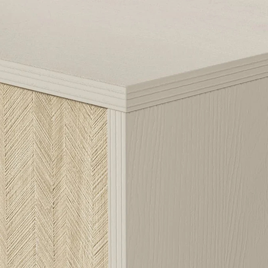 Fargo Wooden Highboard With 2 Doors 7 Shelves In Beige