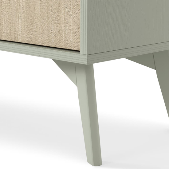 Fargo Wooden Highboard With 2 Doors 7 Shelves In Green