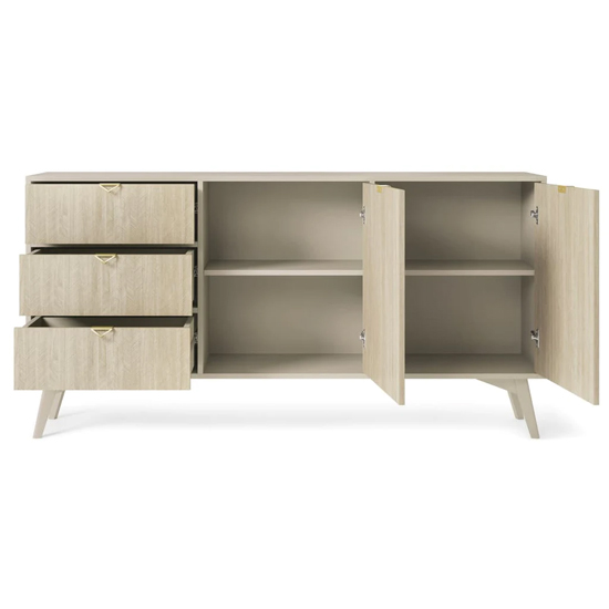 Fargo Wooden Sideboard With 2 Doors 3 Drawers In Beige