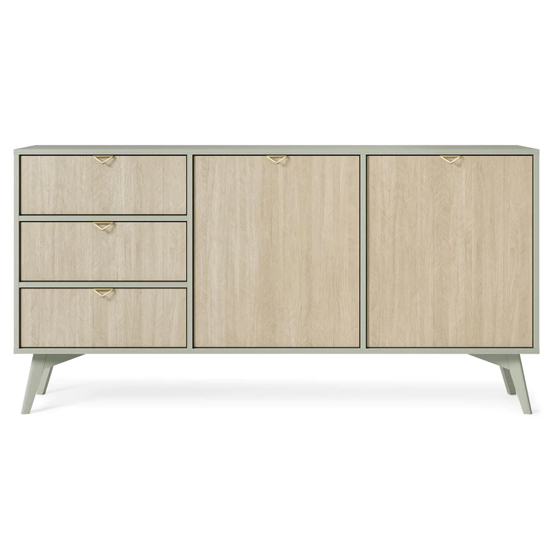 Fargo Wooden Sideboard With 2 Doors 3 Drawers In Green