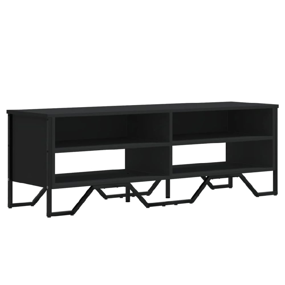 Fargo Wooden TV Stand With 4 Shelves In Black