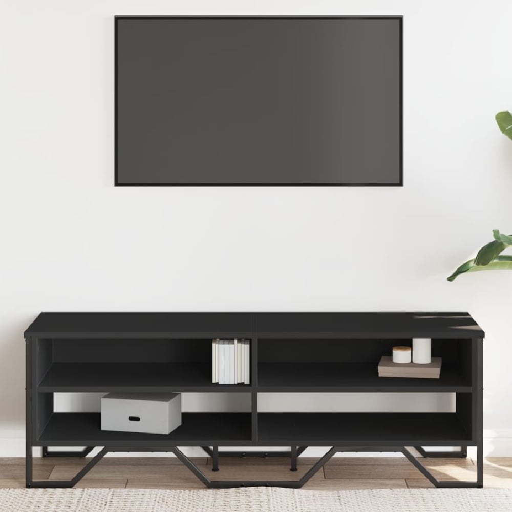 Read more about Fargo wooden tv stand with 4 shelves in black