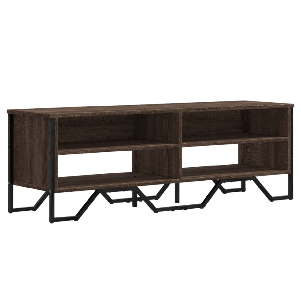 Fargo Wooden TV Stand With 4 Shelves In Brown Oak