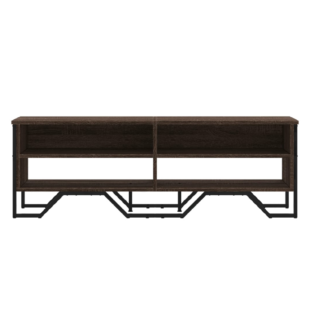 Fargo Wooden TV Stand With 4 Shelves In Brown Oak