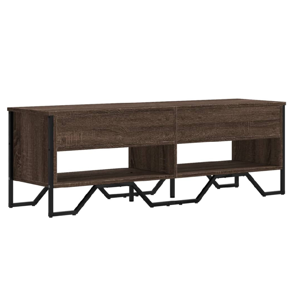 Fargo Wooden TV Stand With 4 Shelves In Brown Oak