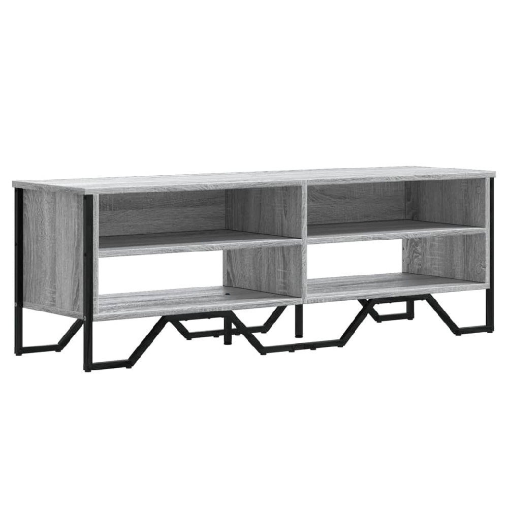 Fargo Wooden TV Stand With 4 Shelves In Grey Sonoma