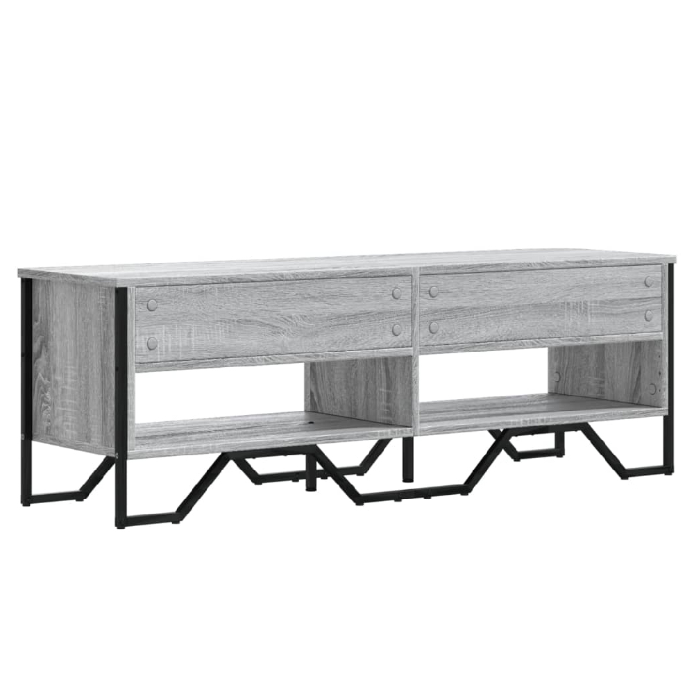 Fargo Wooden TV Stand With 4 Shelves In Grey Sonoma
