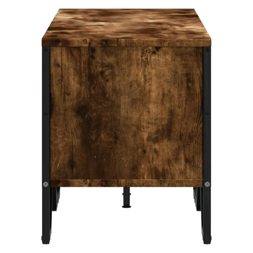Fargo Wooden TV Stand With 4 Shelves In Smoked Oak