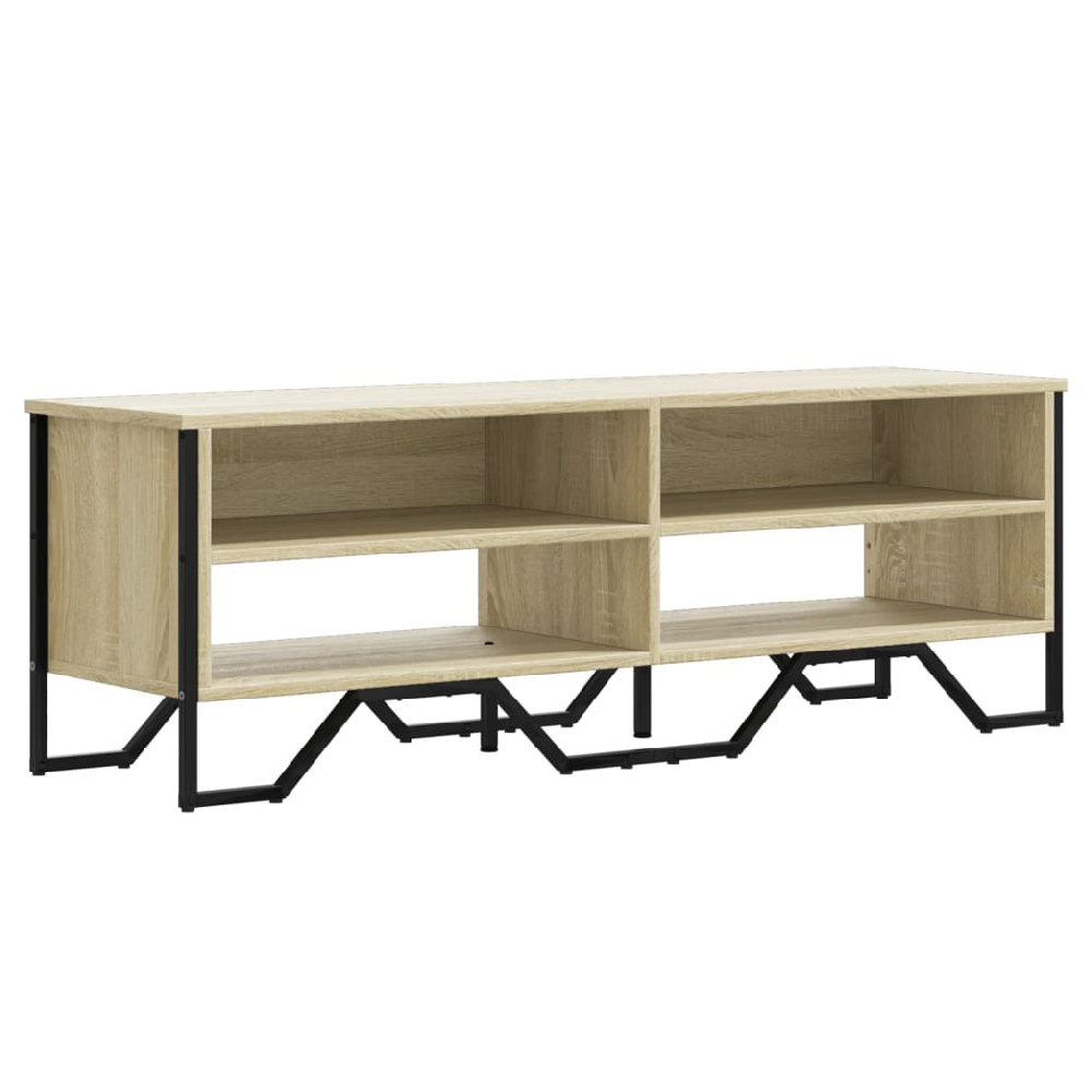 Fargo Wooden TV Stand With 4 Shelves In Sonoma Oak