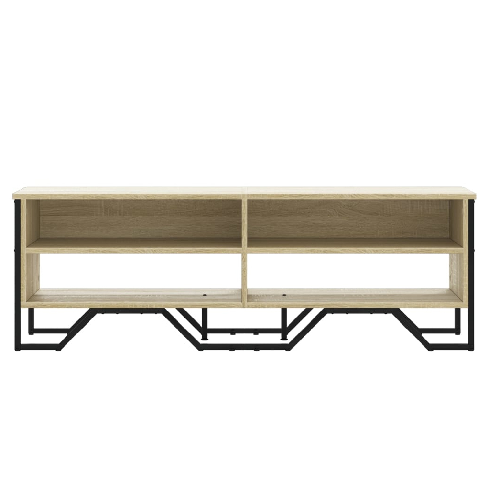 Fargo Wooden TV Stand With 4 Shelves In Sonoma Oak