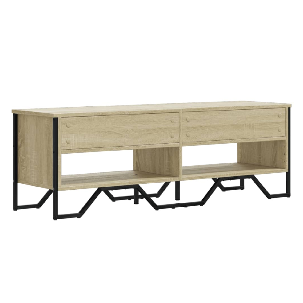 Fargo Wooden TV Stand With 4 Shelves In Sonoma Oak