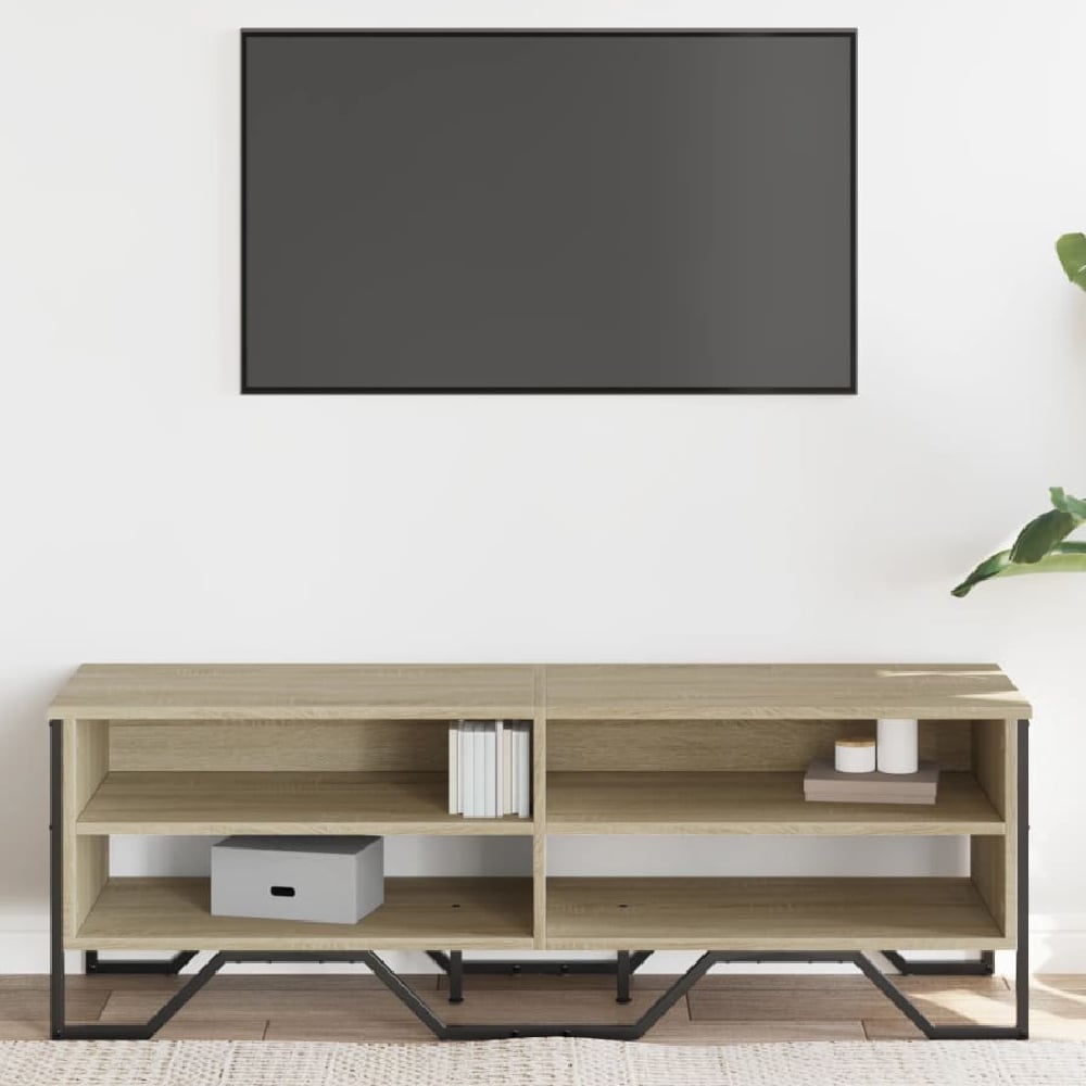 Read more about Fargo wooden tv stand with 4 shelves in sonoma oak