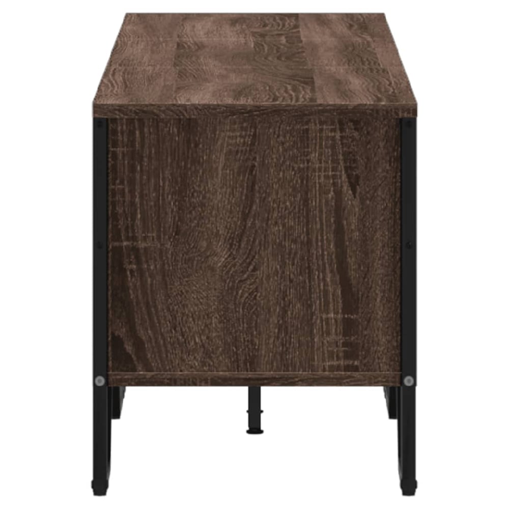 Fargo Wooden TV Stand With 6 Shelves In Brown Oak
