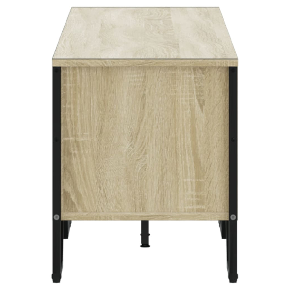 Fargo Wooden TV Stand With 6 Shelves In Sonoma Oak