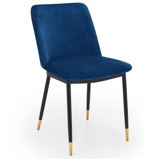 Farica Rectangular Dining Table With 4 Daiva Blue Chairs