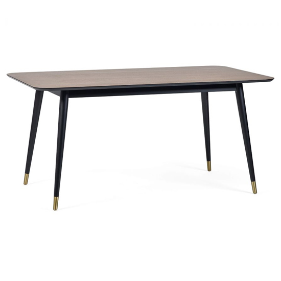 Farica Rectangular Dining Table With 4 Daiva Mustard Chairs
