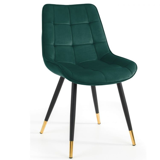 Farica Rectangular Dining Table With 4 Hadas Green Chairs