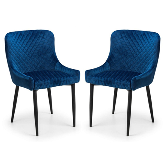 Farica Rectangular Dining Table With 6 Lakia Blue Chairs