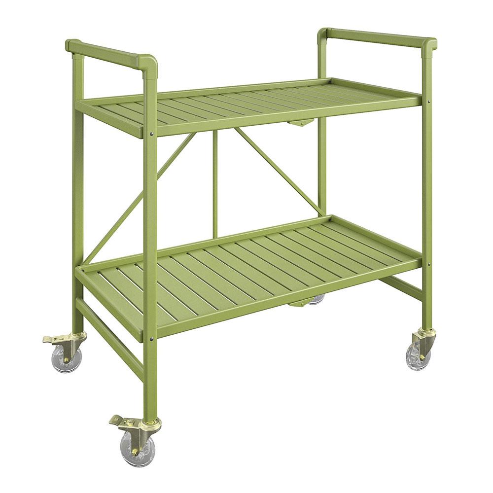 Farion Metal Kitchen Trolley in Kiwi Green