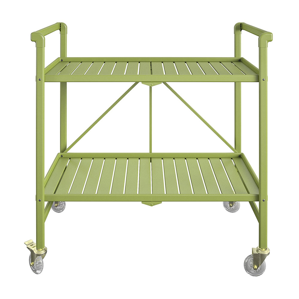 Farion Metal Kitchen Trolley in Kiwi Green