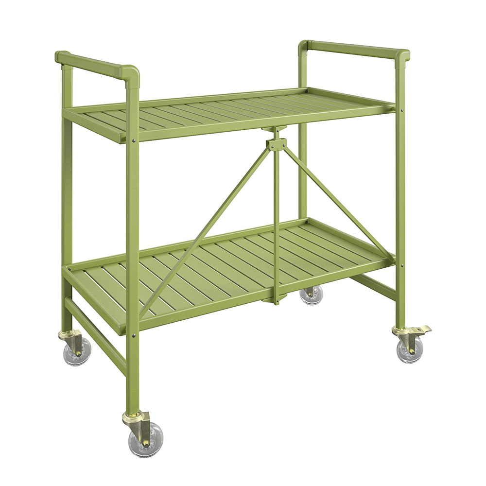 Farion Metal Kitchen Trolley in Kiwi Green
