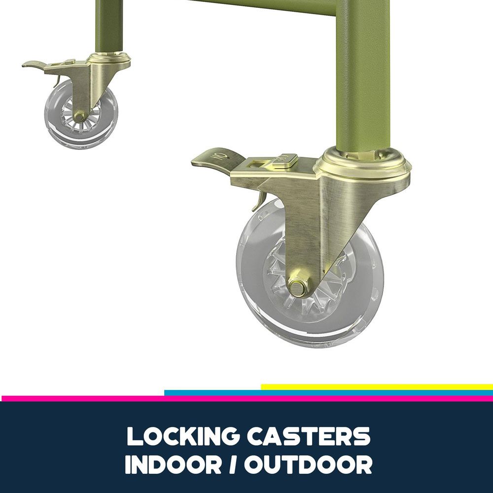 Farion Metal Kitchen Trolley in Kiwi Green
