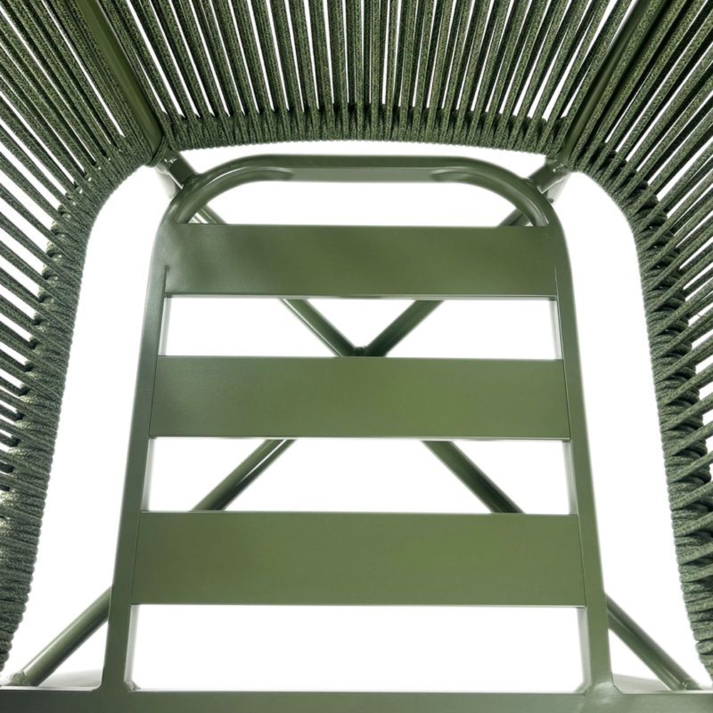 Faris Garden Green Rattan Armchair With Cushion in Pair