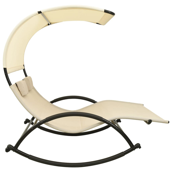 Faris Textilene Double Sun Lounger With Canopy In Cream