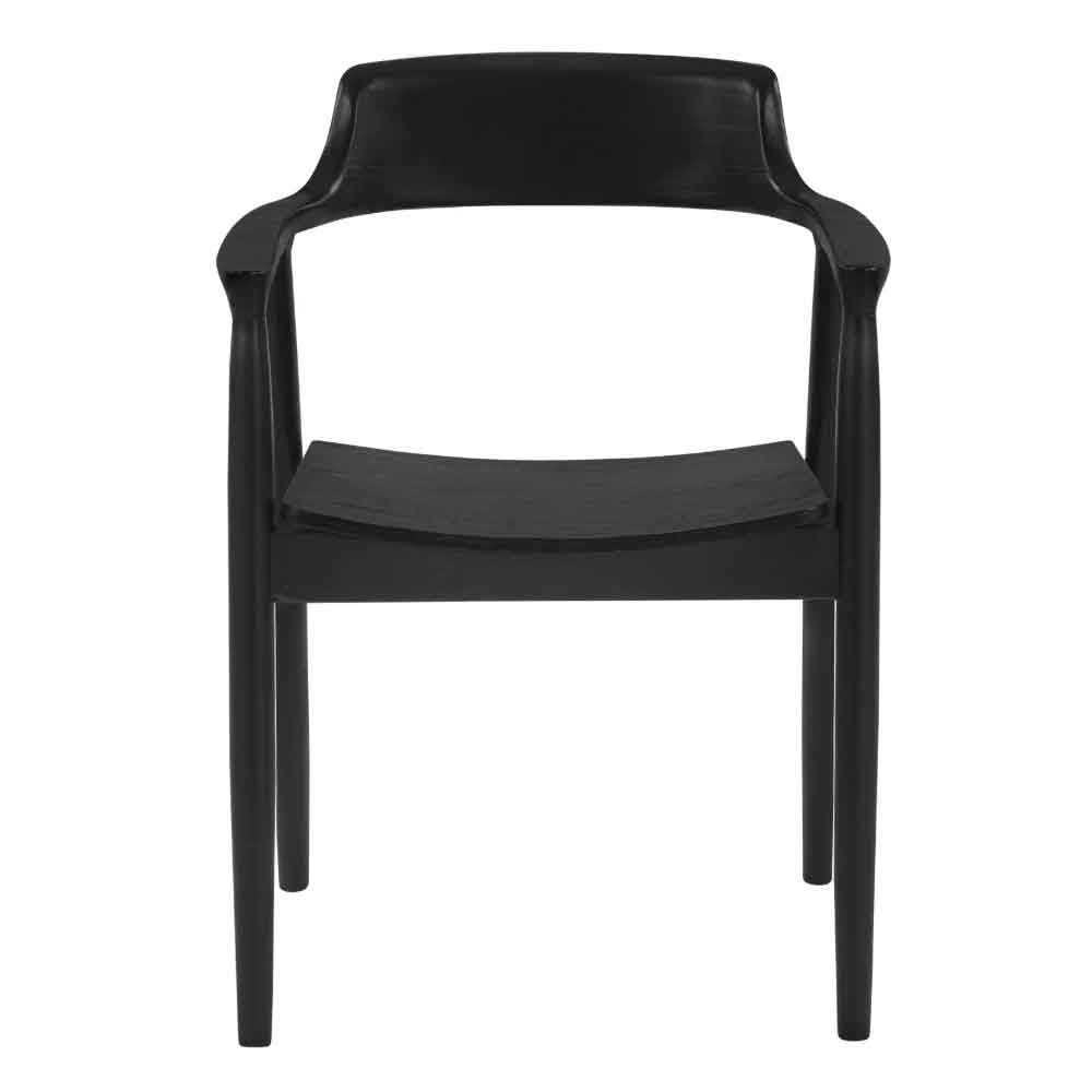 Farlix Black Wooden Dining Chairs in Pair