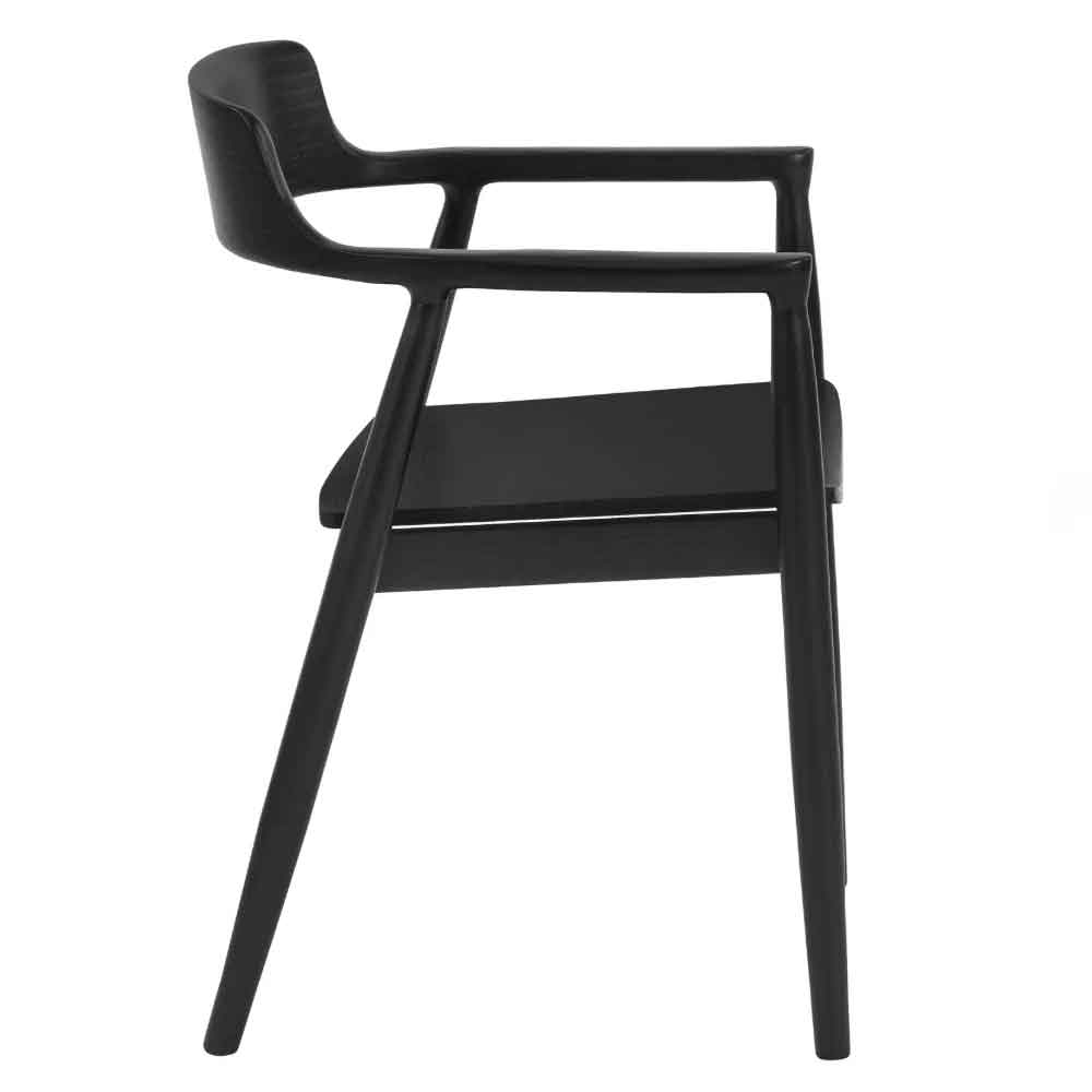 Farlix Black Wooden Dining Chairs in Pair