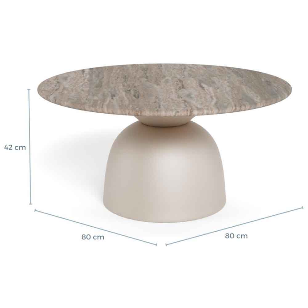 Farmville Marble Top Round Coffee Table With Steel Base in Grey Toronto