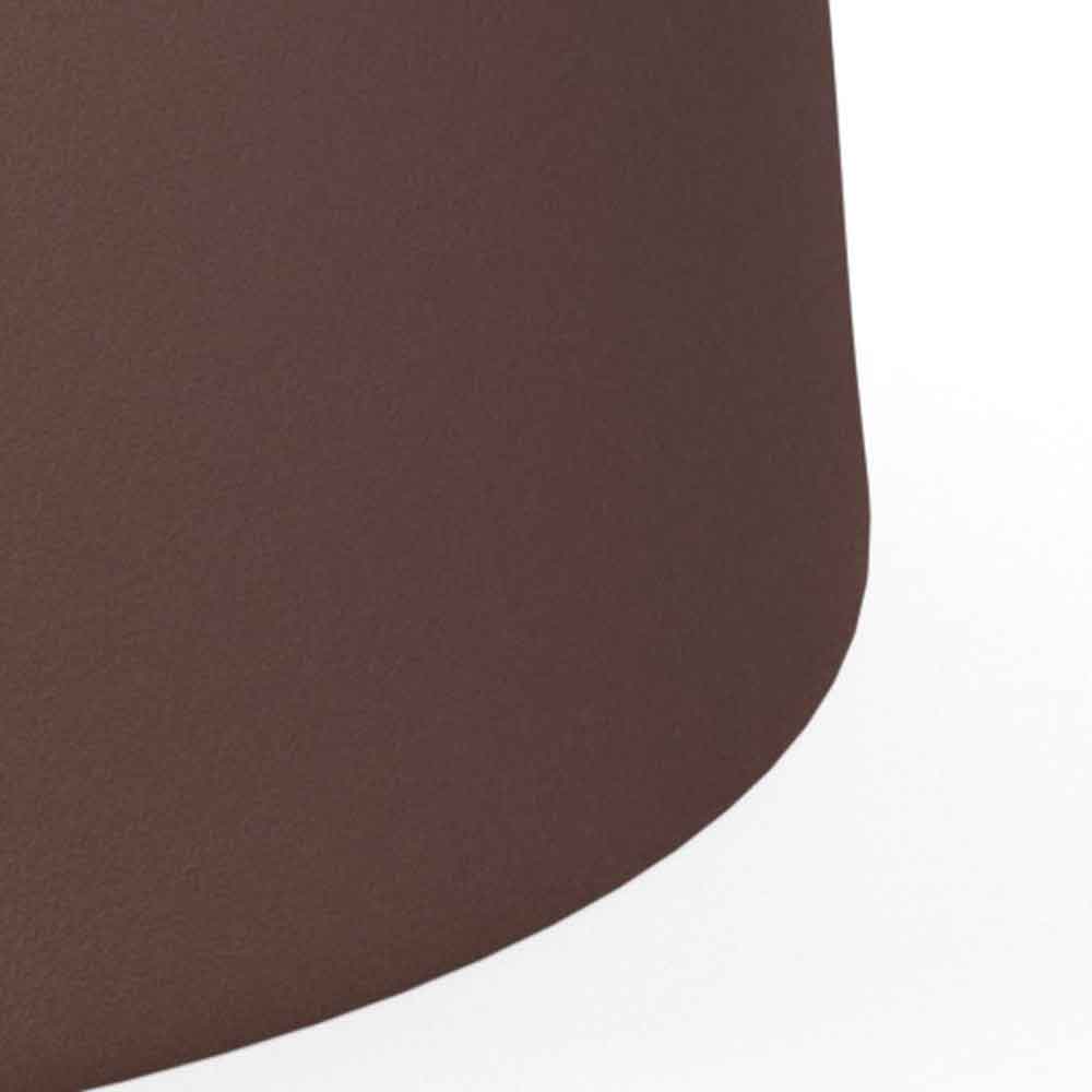 Farmville Round Brown Cocoa Marble Top Coffee Table with Bronze Steel Base