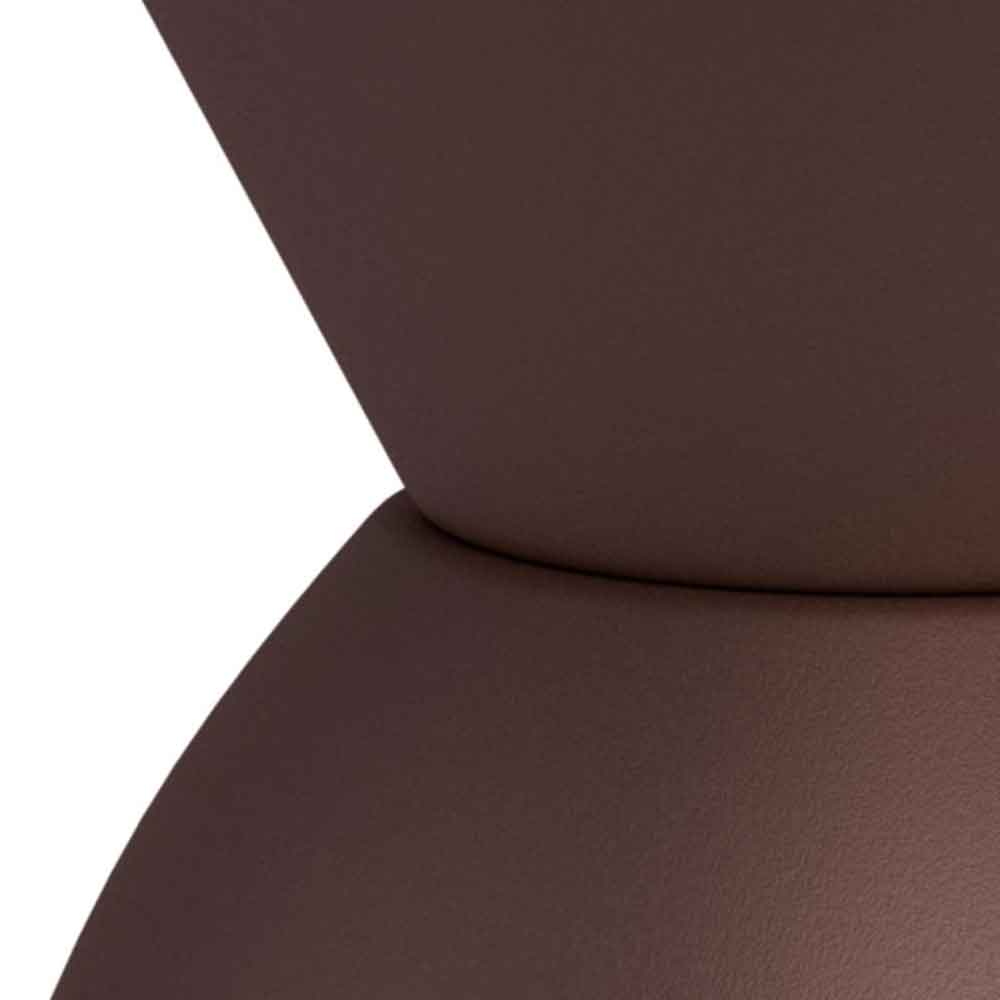 Farmville Round Brown Cocoa Marble Top Side Table with Bronze Steel Base