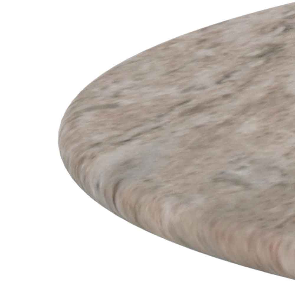 Farmville Round Grey Toronto Marble Top Coffee Table with Bronze Steel Base