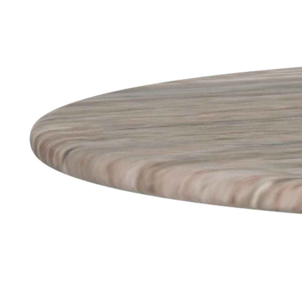 Farmville Round Grey Toronto Marble Top Side Table with Grey Steel Base