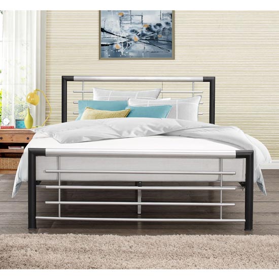 Faro Steel Single Bed In Black And Silver_2