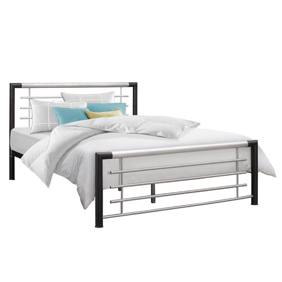 Faro Steel Single Bed In Black And Silver_3