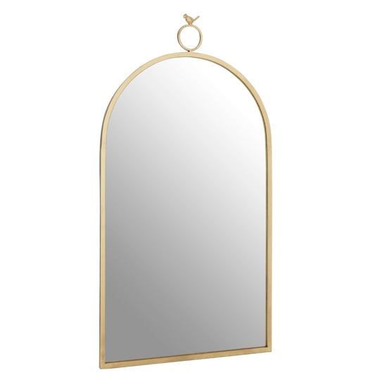 Photo of Farota bird top design wall mirror in champagne frame
