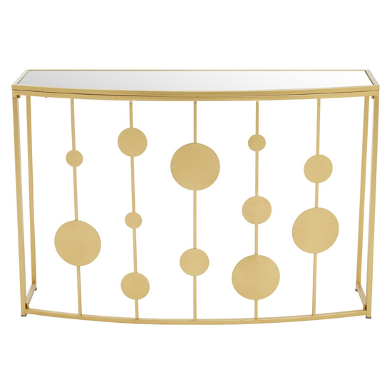 Farota Mirrored Glass Top Console Table With Gold Metal Base_3