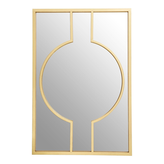 Farota Rectangular Wall Bedroom Mirror In Champagne Gold Frame