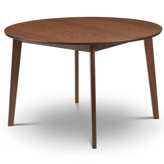 Faber Round Dining Table In Walnut With 4 Kaili Black Chairs_3