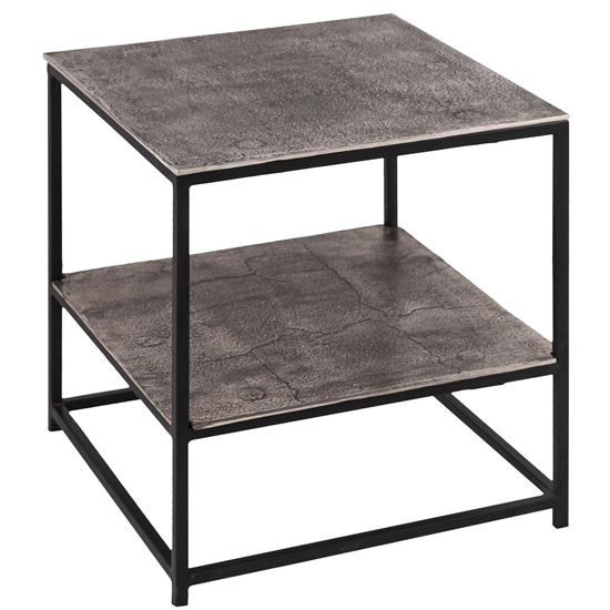 Farron Metal Side Tables In Silver With Undershelf FiF