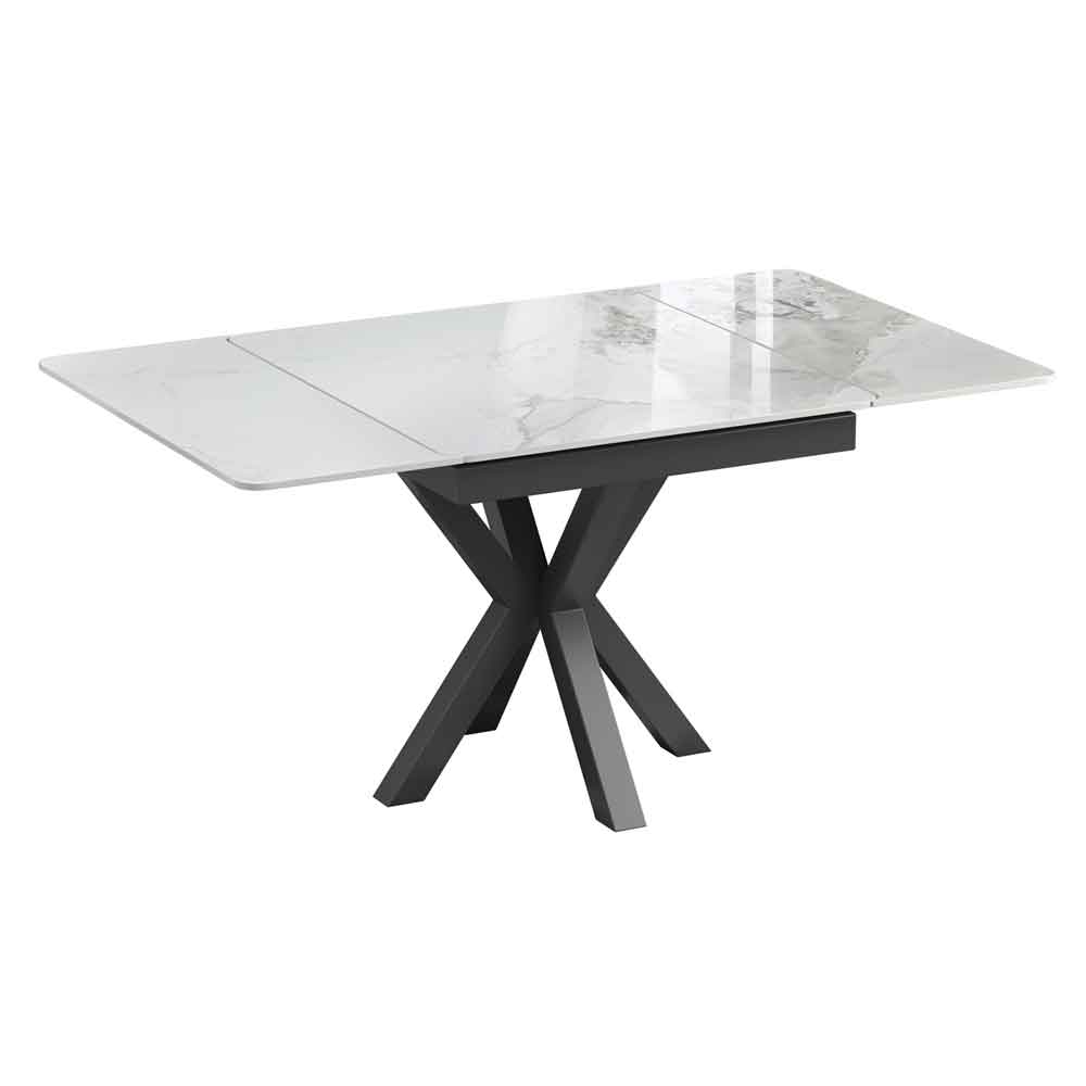 Farsen Ceramic Extending Dining Table in Calacatta Gloss