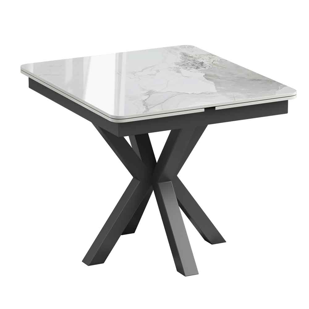 Farsen Ceramic Extending Dining Table in Calacatta Gloss